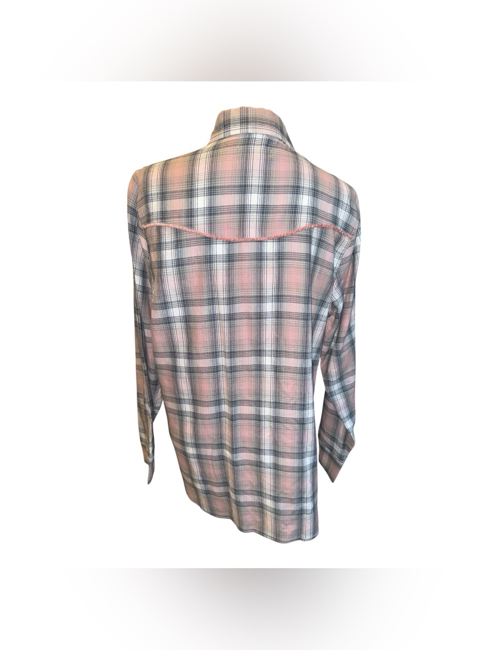 Vintage Threads Flannel Embroidered Blouse- Large #57 - Picture 2 of 5